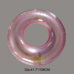 Giant Uppblåsbara Guld Glitter Genomskinlig Bad Tube Swimming Ring Pool Float