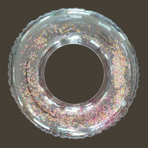 Uppblåsbara Transparent Glitter Pool Swim Ring för barn